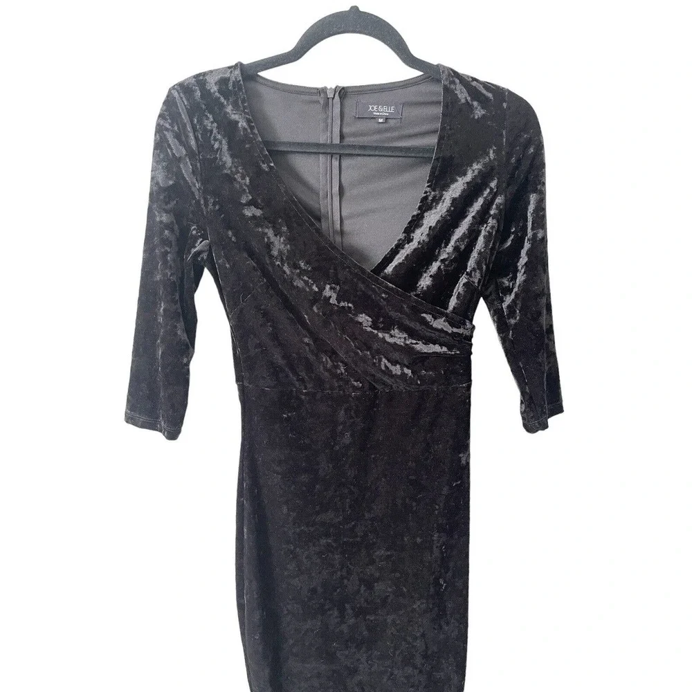 Joe and Elle Womens Dress Sz Medium Black Velvet Cocktail - Picture 3 of 4